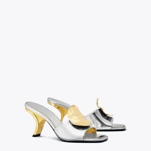 BRAND NEW TORY BURCH HEELS- MIXED METALS